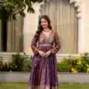 RR 38 Purple Fendy Satin Gown Perfect for Wedding, Party, Pongal, Makar Sankranti, Ganesh Chaturthi – . Available at ₹2649 only. Delivery 4-6 Wor | Gowns, Bollywood Gowns, Creative Gowns, Designer Gowns, Embroidered Gowns, Party Wear Gowns