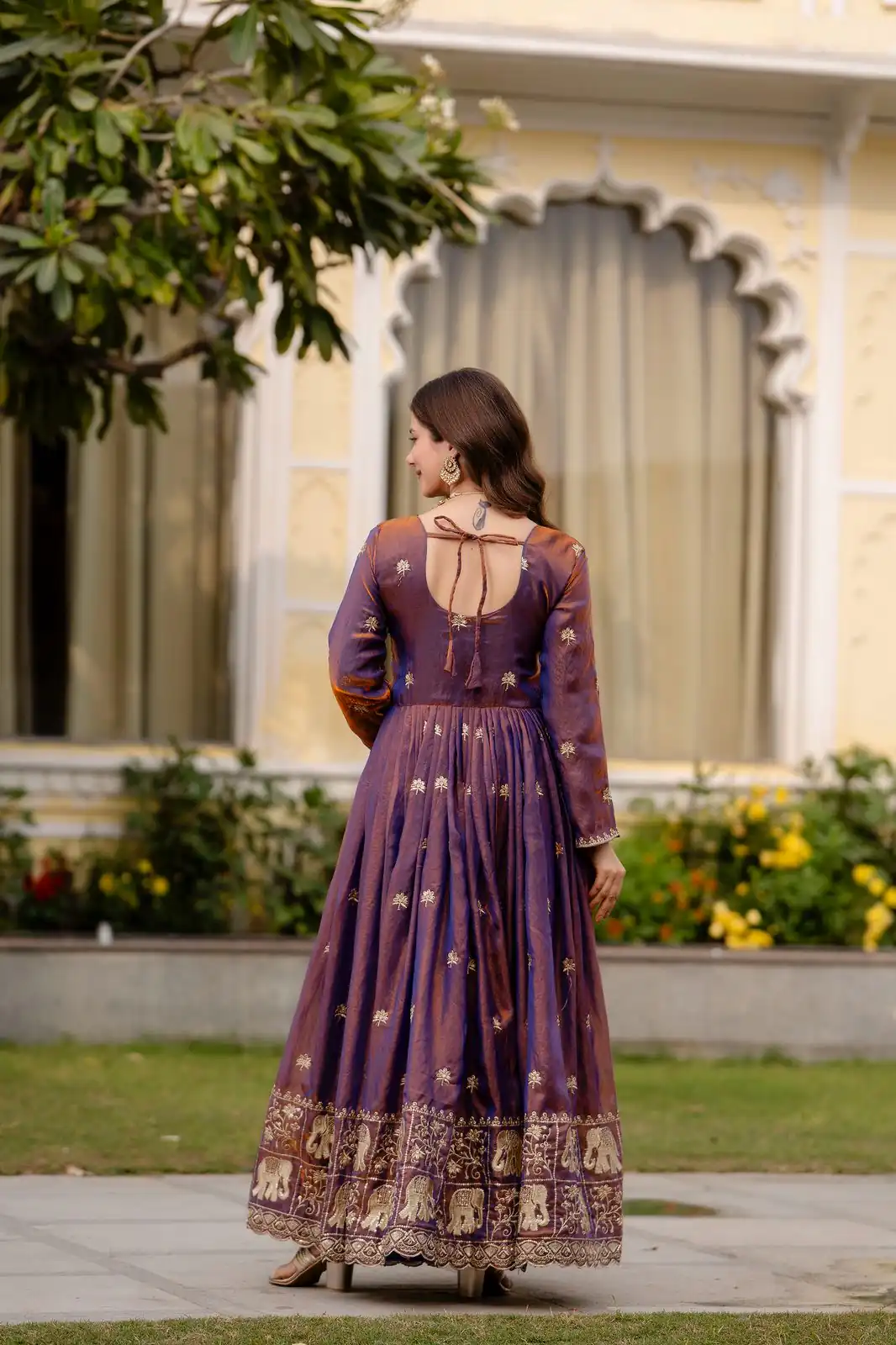 RR 38 Purple Fendy Satin Gown Perfect for Wedding, Party, Pongal, Makar Sankranti, Ganesh Chaturthi – . Available at ₹2649 only. Delivery 4-6 Wor | Gowns, Bollywood Gowns, Creative Gowns, Designer Gowns, Embroidered Gowns, Party Wear Gowns