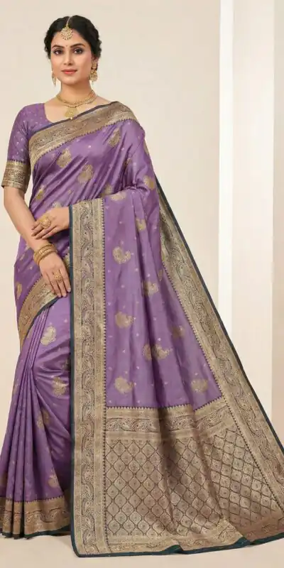 MB 13 Purple Color Smooth Satin Gold Butta Zari Work Saree. Online Special Price ₹2149. Delivery 4-6 Working Days. Shop now. | Sarees, Bollywood Sarees, Creative Sarees, Designer Sarees, Embroidered Sarees, Ethnic Saree, Modern Digital sarees, Party Wear Sarees