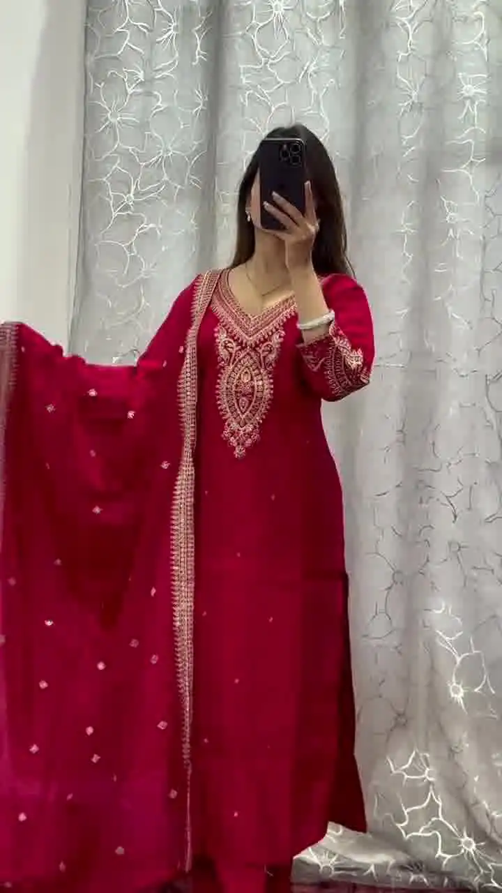 DC G85 Red Printed Chinon Salwar Suit with Lace Work & Mirror Work. Affordable Price ₹1799. Delivery 4-6 Working Days. Shop now. | Jump Suits, Salwar suit, Designer Suits, Casual Suits, Creative suits, Palazzo Suits, Party Wear Suits, Patiala Suits, Straight Suits