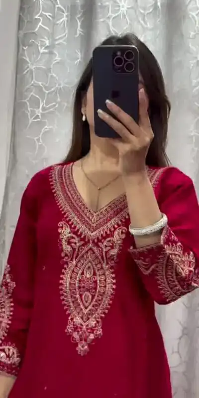 DC G85 Red Printed Chinon Salwar Suit with Lace Work & Mirror Work. Affordable Price ₹1799. Delivery 4-6 Working Days. Shop now. | Jump Suits, Salwar suit, Designer Suits, Casual Suits, Creative suits, Palazzo Suits, Party Wear Suits, Patiala Suits, Straight Suits