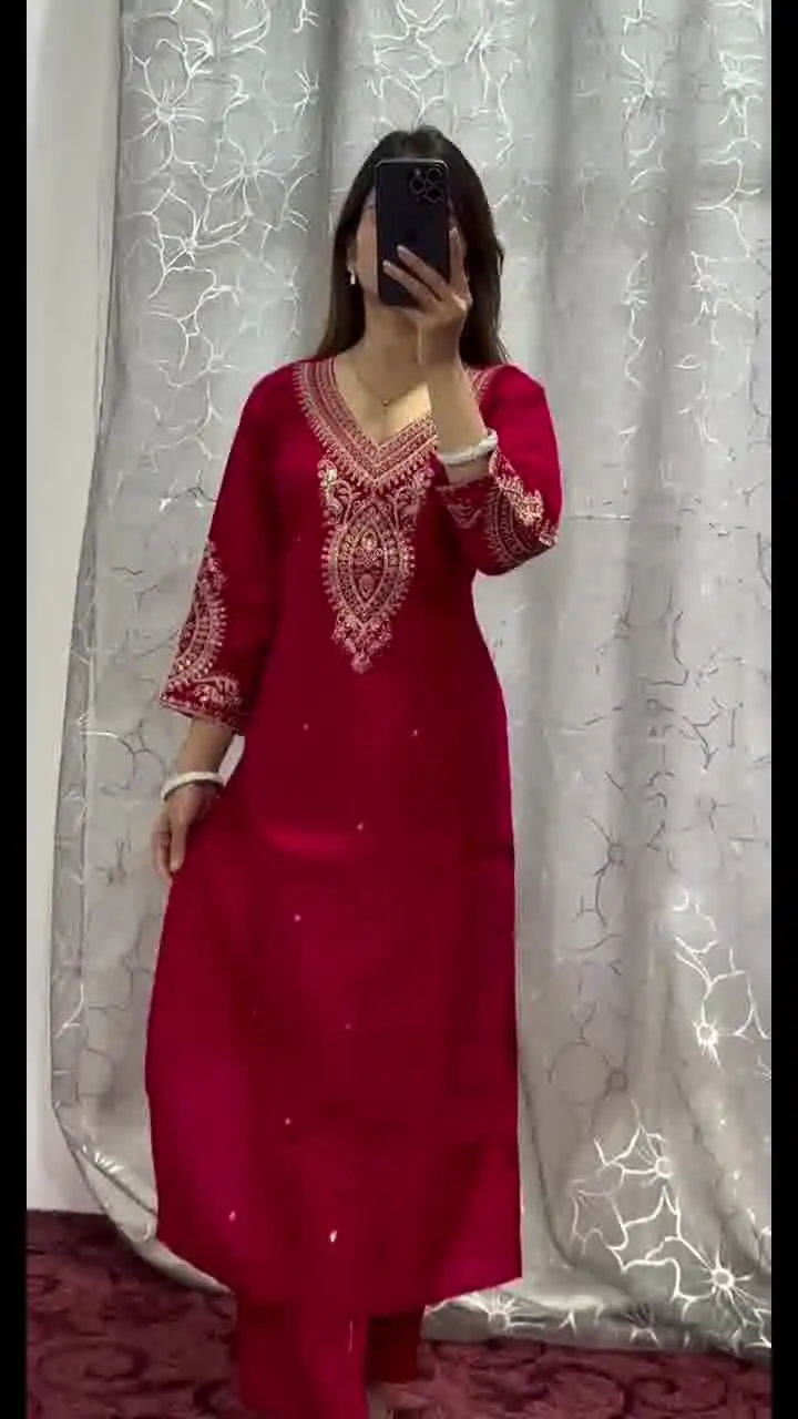 DC G85 Red Printed Chinon Salwar Suit with Lace Work & Mirror Work. Affordable Price ₹1799. Delivery 4-6 Working Days. Shop now. | Jump Suits, Salwar suit, Designer Suits, Casual Suits, Creative suits, Palazzo Suits, Party Wear Suits, Patiala Suits, Straight Suits