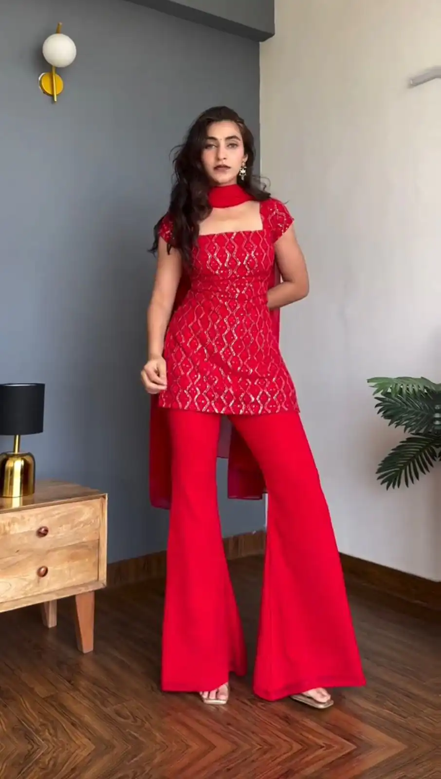 KD 1543 Red Faux Georgette Salwar Suit with Designer Work. Introductory Price ₹1949. Delivery 4-6 Working Days. Shop now. | Jump Suits, Salwar suit, Designer Suits, Casual Suits, Creative suits, Palazzo Suits, Party Wear Suits, Patiala Suits, Straight Suits