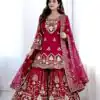 WW 1250 Red Faux Georgette With 5 mm Sequence Work Salwar Suit Wedding, Party, Festive, Events Etc. Expected Delivery 4-6 Working Days @2399/- | Jump Suits, Salwar suit, Designer Suits, Casual Suits, Creative suits, Palazzo Suits, Party Wear Suits, Patiala Suits, Straight Suits