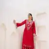 MF 912 Red in Rayon Cotton Embroidery & Mirror Work Salwar Suit . Introductory Price ₹1899. Delivery 4-6 Working Days. Shop now. | Jump Suits, Salwar suit, Designer Suits, Casual Suits, Creative suits, Palazzo Suits, Party Wear Suits, Patiala Suits, Straight Suits
