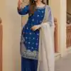 KF 1717 Royal Blue Zimmy Silk Salwar Suit with Lace Work & Embroidery Work. Affordable Price ₹2149. Delivery 4-6 Working Days. Shop now. | Jump Suits, Salwar suit, Designer Suits, Casual Suits, Creative suits, Palazzo Suits, Party Wear Suits, Patiala Suits, Straight Suits