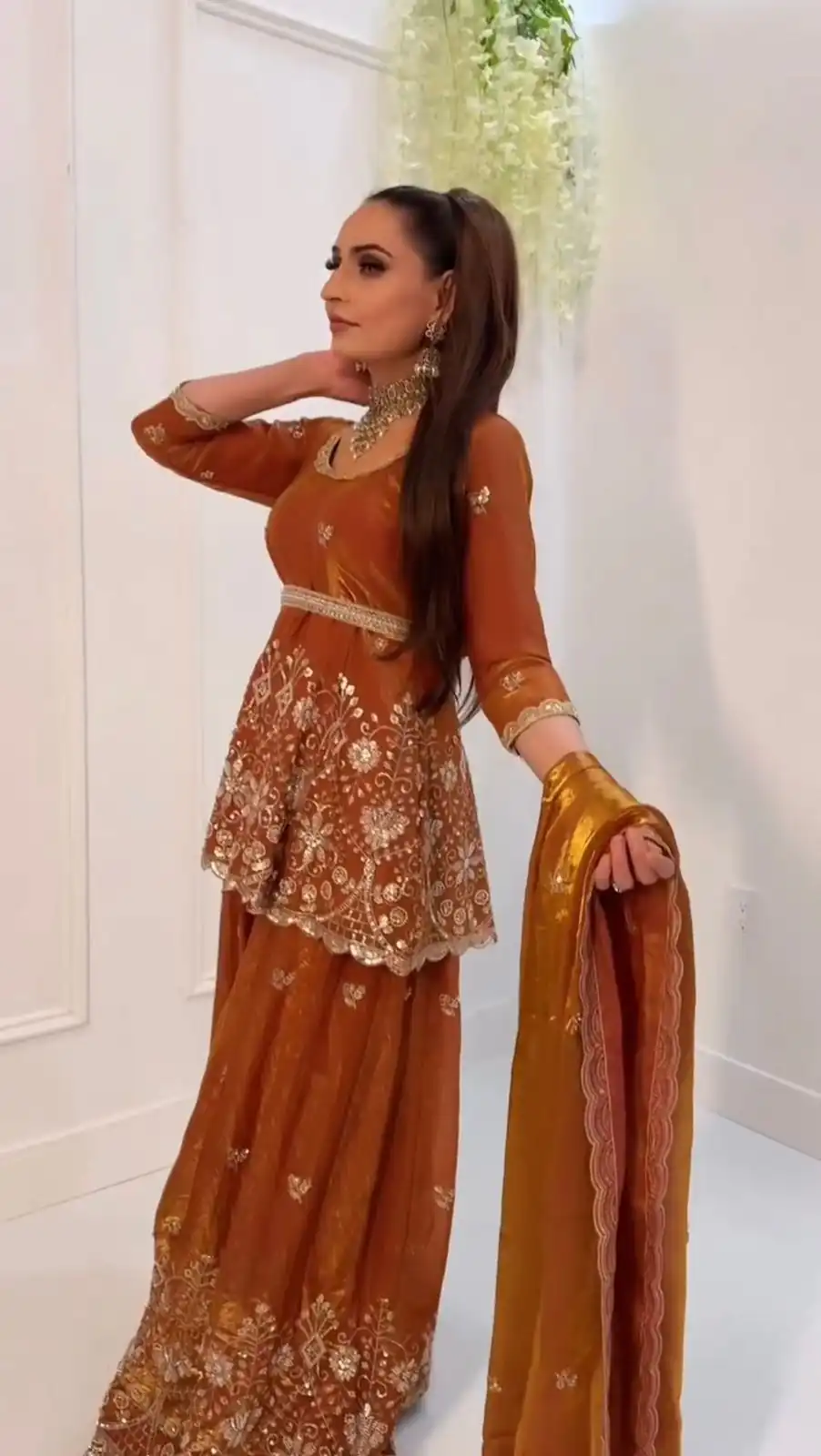 ZSR 3162 Rust Fendy Silk Salwar Suit with Mirror Work & Embroidery Work. Best Price ₹2149. Delivery 4-6 Working Days. Shop now. | Jump Suits, Salwar suit, Designer Suits, Casual Suits, Creative suits, Palazzo Suits, Party Wear Suits, Patiala Suits, Straight Suits