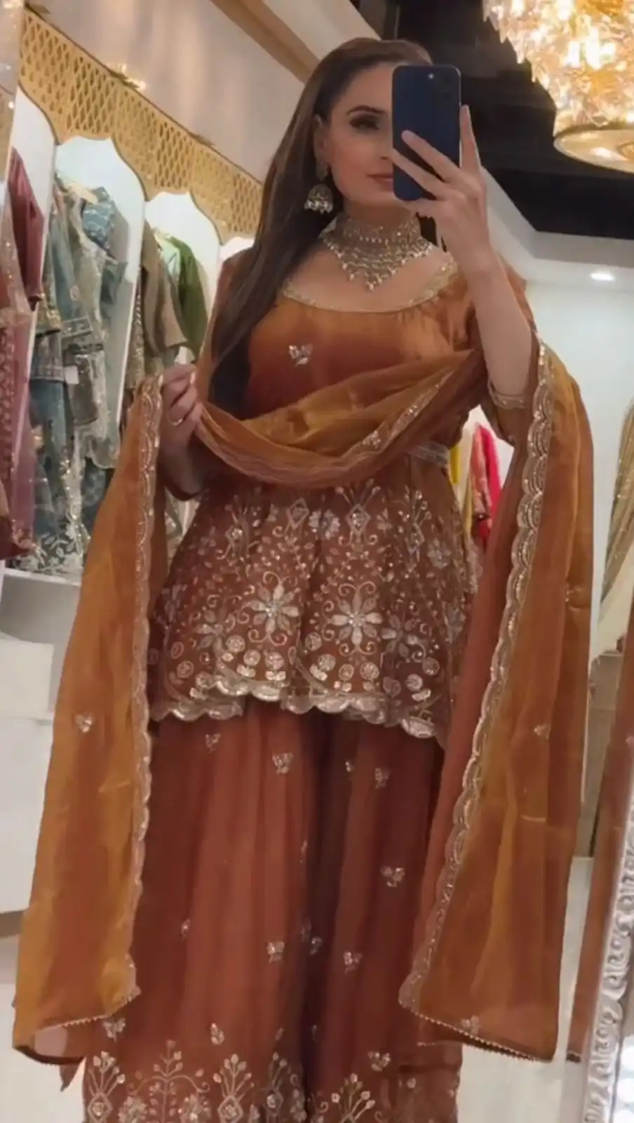 ZSR 3162 Rust Fendy Silk Salwar Suit with Mirror Work & Embroidery Work. Best Price ₹2149. Delivery 4-6 Working Days. Shop now. | Jump Suits, Salwar suit, Designer Suits, Casual Suits, Creative suits, Palazzo Suits, Party Wear Suits, Patiala Suits, Straight Suits