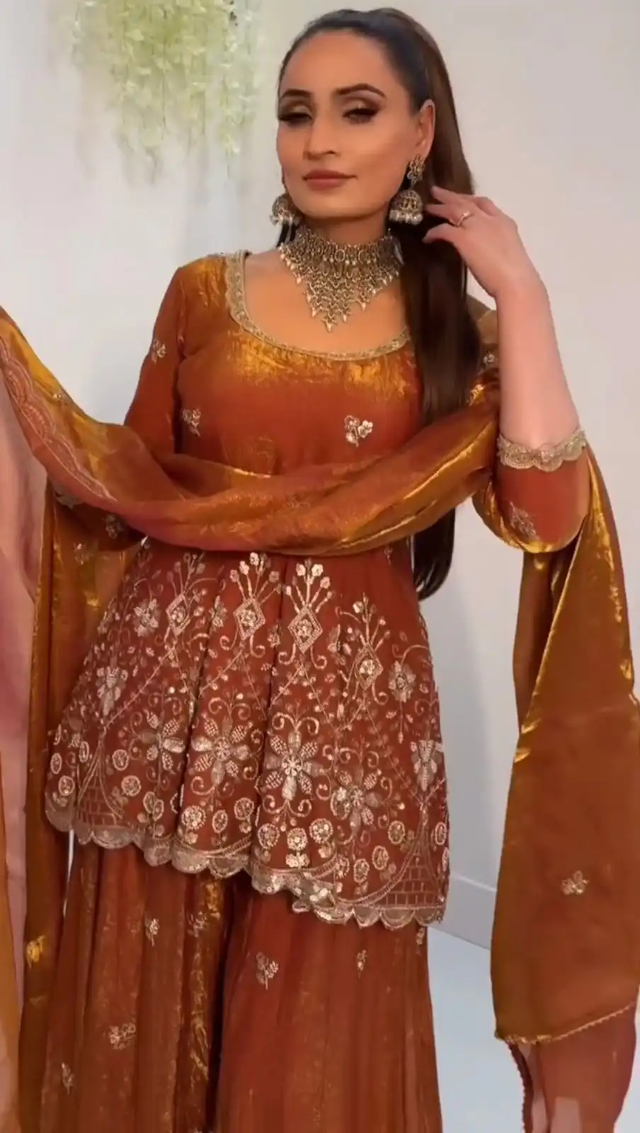 Rust Fendy Silk Sequence Work Salwar Suit - Image 7