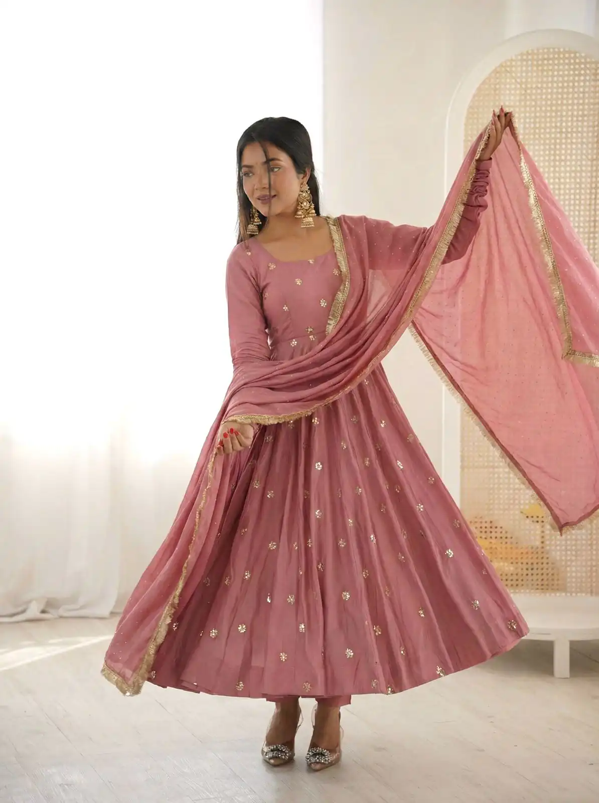 SRK 5330 Peach Color Roman Silk Salwar Suit with Embroidery Work. Available at ₹2099 only. Delivery 4-6 Working Days. Shop now. | Jump Suits, Salwar suit, Designer Suits, Casual Suits, Creative suits, Palazzo Suits, Party Wear Suits, Patiala Suits, Straight Suits