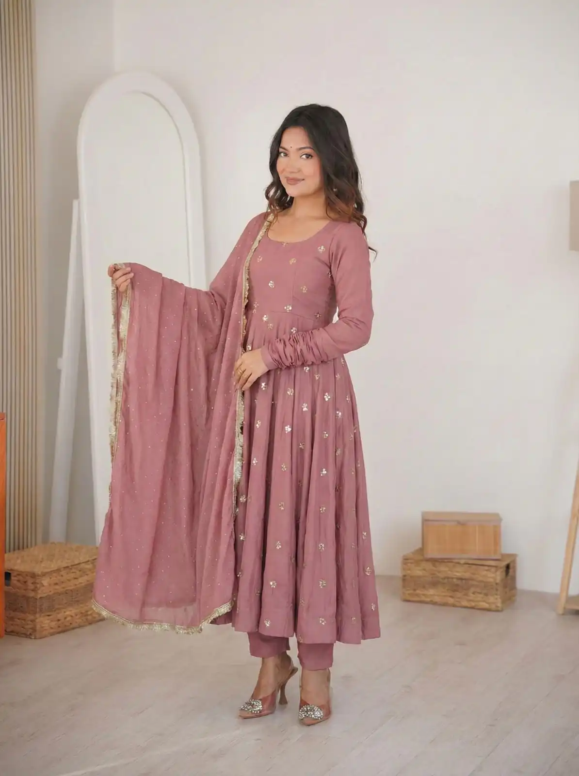 SRK 5330 Peach Color Roman Silk Salwar Suit with Embroidery Work. Available at ₹2099 only. Delivery 4-6 Working Days. Shop now. | Jump Suits, Salwar suit, Designer Suits, Casual Suits, Creative suits, Palazzo Suits, Party Wear Suits, Patiala Suits, Straight Suits