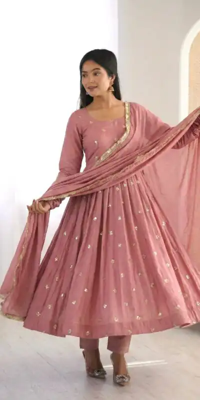 SRK 5330 Peach Color Roman Silk Salwar Suit with Embroidery Work. Available at ₹2099 only. Delivery 4-6 Working Days. Shop now. | Jump Suits, Salwar suit, Designer Suits, Casual Suits, Creative suits, Palazzo Suits, Party Wear Suits, Patiala Suits, Straight Suits