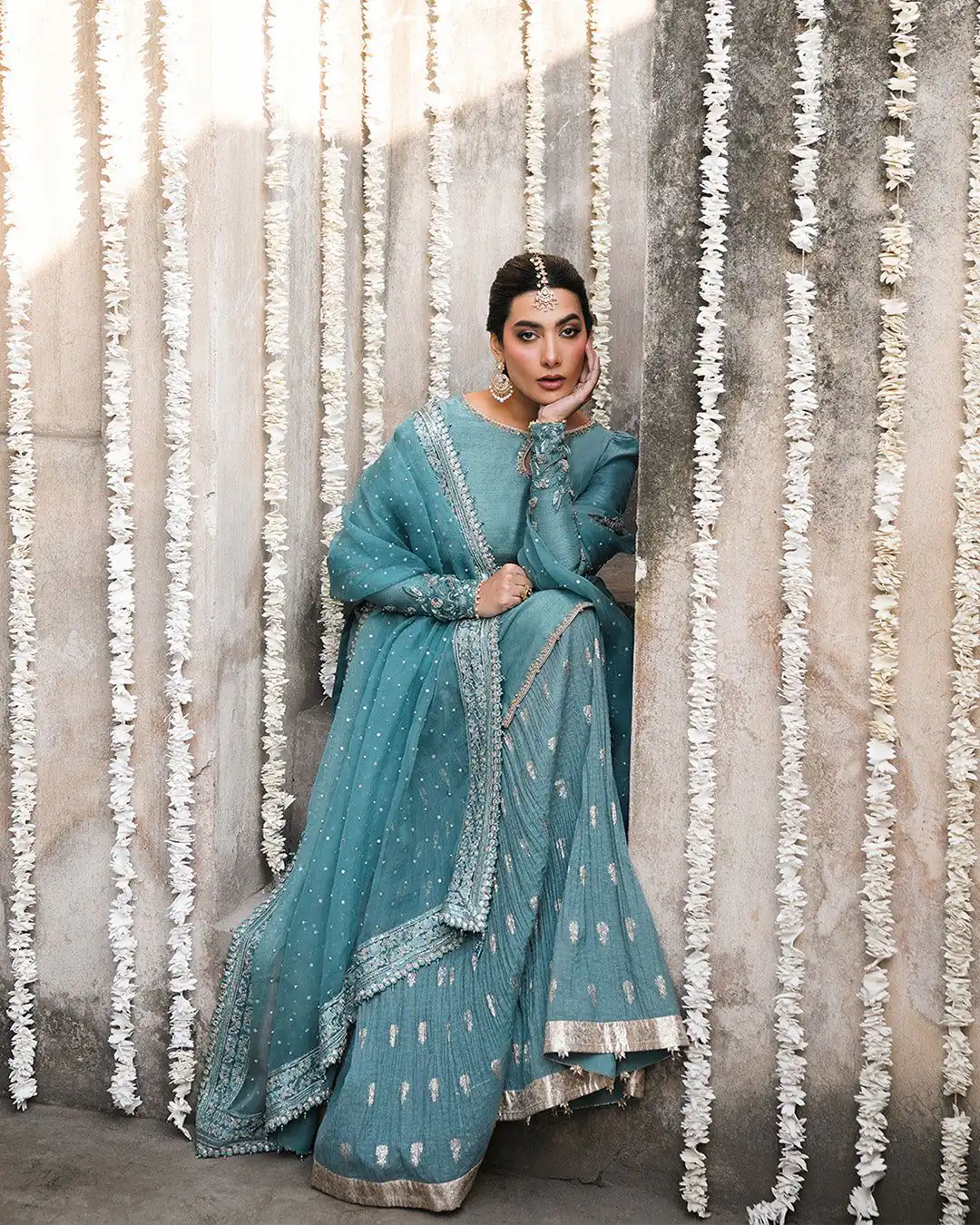 Sky Blue Faux Georgette Sequence Work Salwar Suit - Image 4