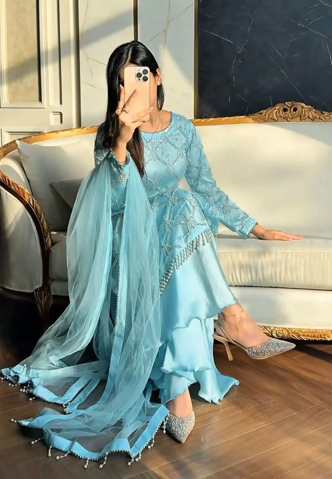 DB 34 Sky Blue Soft Net Salwar Suit. Perfect for Wedding, Party, Ganesh Chaturthi, Anniversary, Ethnic Day – Grab it for ₹1999. Delivery 4-6 Working Days | Jump Suits, Salwar suit, Designer Suits, Casual Suits, Creative suits, Palazzo Suits, Party Wear Suits, Patiala Suits, Straight Suits