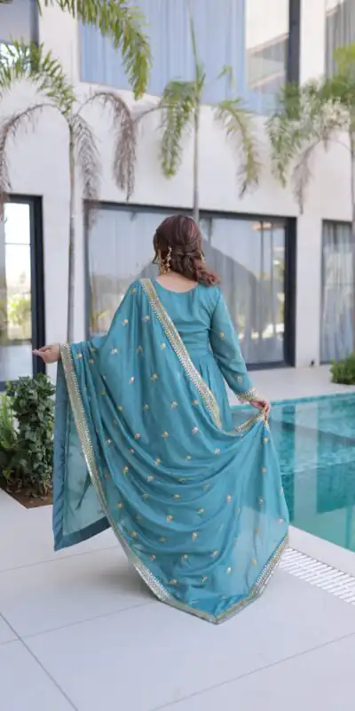 KA 1233 Sky Blue Super Silk Salwar SuitPerfect for Wedding, Party, Sangeet, Family Gatherings, Reception – . Festive Deal ₹2649. Delivery 4-6 Working Da | Jump Suits, Salwar suit, Designer Suits, Casual Suits, Creative suits, Palazzo Suits, Party Wear Suits, Patiala Suits, Straight Suits
