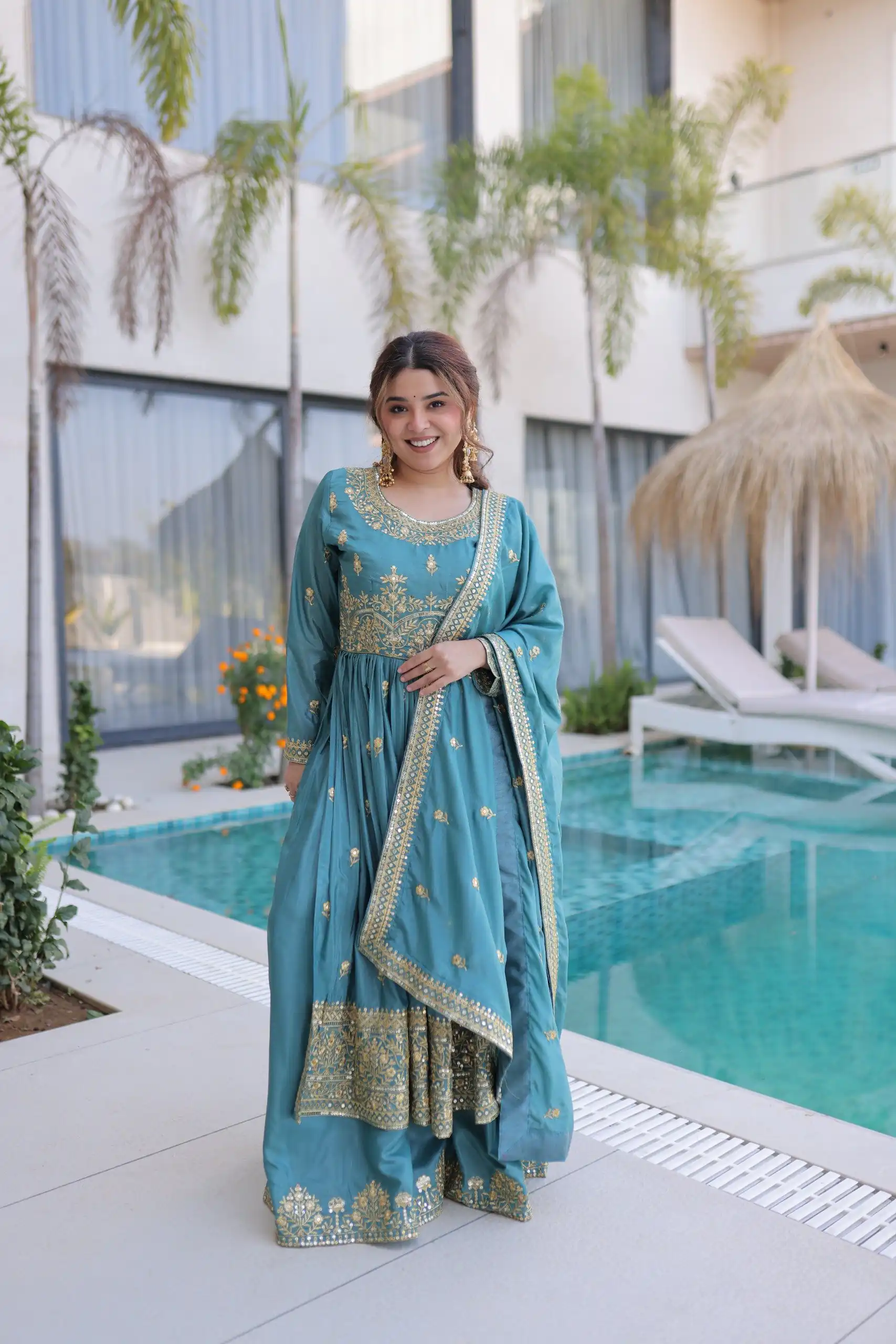 KA 1233 Sky Blue Super Silk Salwar SuitPerfect for Wedding, Party, Sangeet, Family Gatherings, Reception – . Festive Deal ₹2649. Delivery 4-6 Working Da | Jump Suits, Salwar suit, Designer Suits, Casual Suits, Creative suits, Palazzo Suits, Party Wear Suits, Patiala Suits, Straight Suits