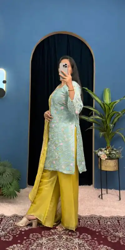 ST 1099 Sky Blue Zimmy Silk Salwar Suit Perfect for Wedding, Party, Karwa Chauth, Haldi, Eid – . Special Price ₹2449. Delivery 4-6 Working Days. Shop no | Jump Suits, Salwar suit, Designer Suits, Casual Suits, Creative suits, Palazzo Suits, Party Wear Suits, Patiala Suits, Straight Suits