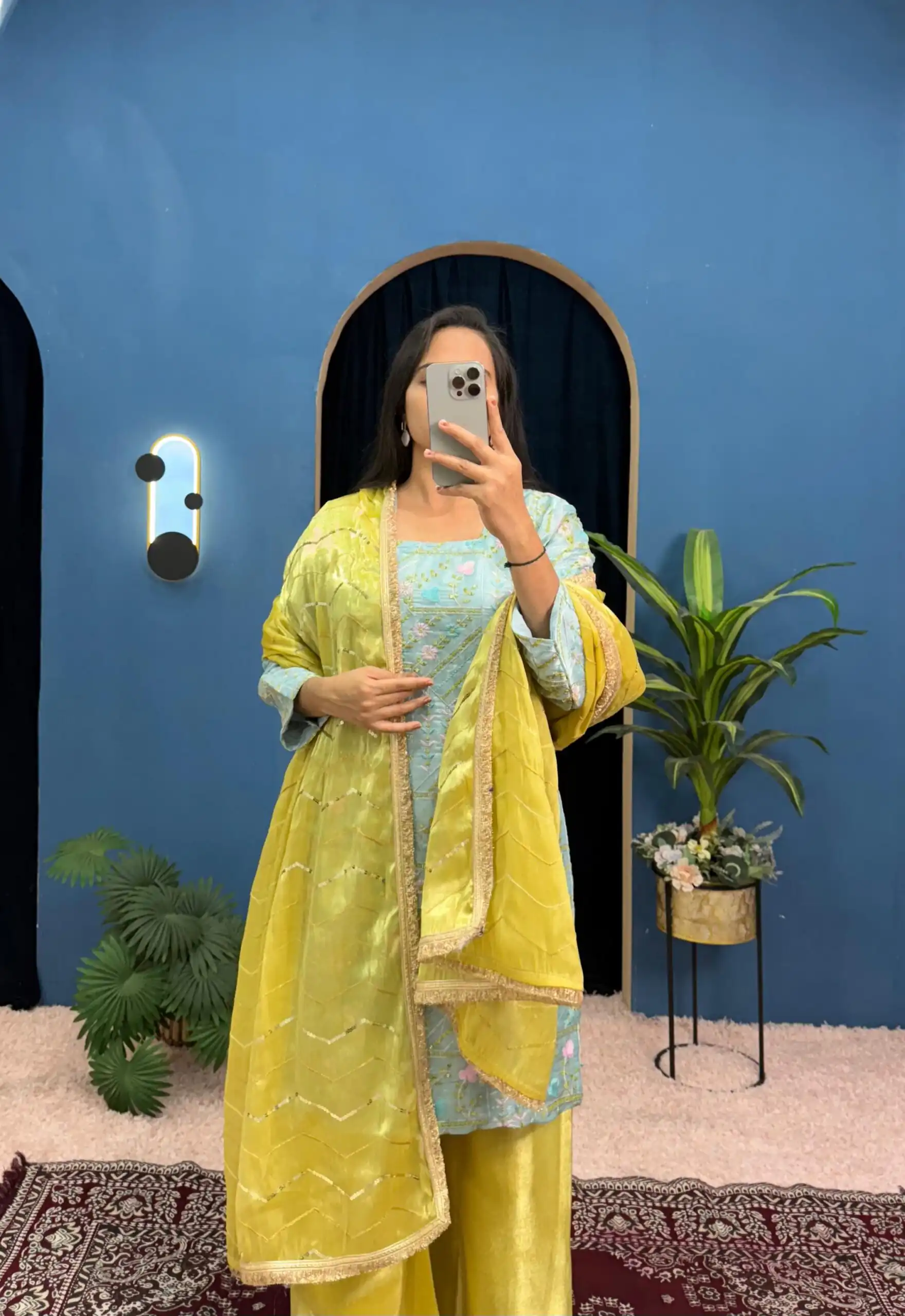 ST 1099 Sky Blue Zimmy Silk Salwar Suit Perfect for Wedding, Party, Karwa Chauth, Haldi, Eid – . Special Price ₹2449. Delivery 4-6 Working Days. Shop no | Jump Suits, Salwar suit, Designer Suits, Casual Suits, Creative suits, Palazzo Suits, Party Wear Suits, Patiala Suits, Straight Suits