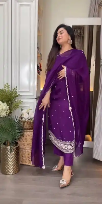 DC 98 Purple Color Chinon Silk Sawlar Suit with Embroidery Work. Exclusive Offer ₹1799. Delivery 4-6 Working Days. Shop now. | Jump Suits, Salwar suit, Designer Suits, Casual Suits, Creative suits, Palazzo Suits, Party Wear Suits, Patiala Suits, Straight Suits