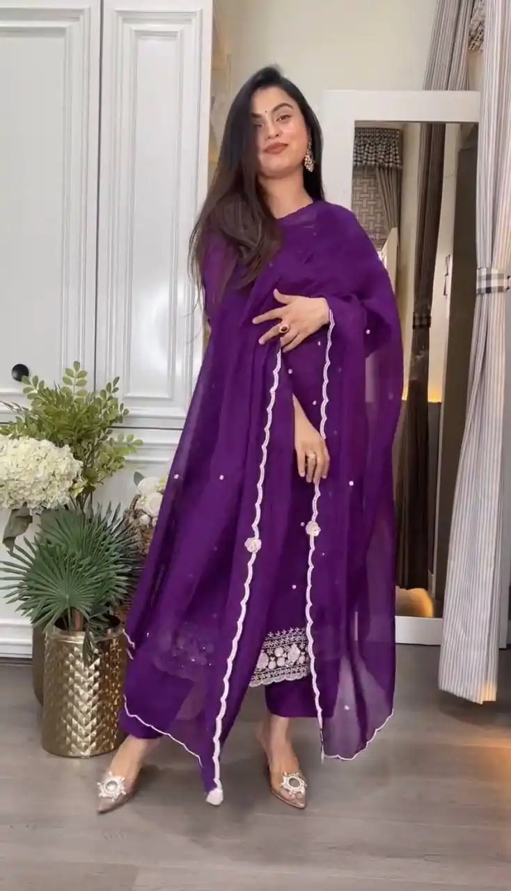 DC 98 Purple Color Chinon Silk Sawlar Suit with Embroidery Work. Exclusive Offer ₹1799. Delivery 4-6 Working Days. Shop now. | Jump Suits, Salwar suit, Designer Suits, Casual Suits, Creative suits, Palazzo Suits, Party Wear Suits, Patiala Suits, Straight Suits
