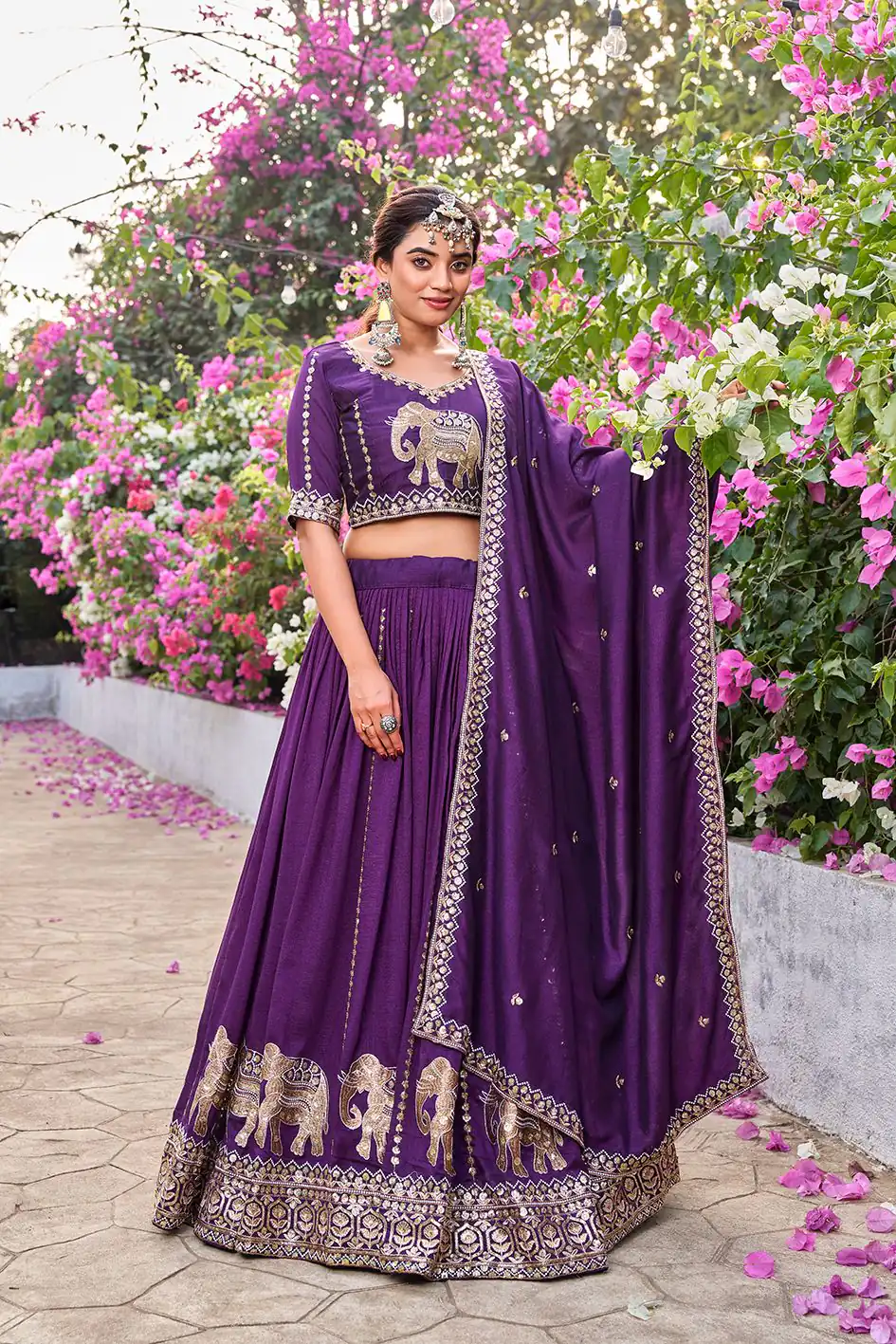 Ram 165 Dark Purple in Color Vichitra Silk Embroidery Work Lehenga Choli . Now at just ₹2599. Delivery 4-6 Working Days. Shop now. | Lehenga, Bollywood Lehenga, Creative Lehenga, Designer Lehenga, Embroidered Lehenga, Party Wear Lehenga
