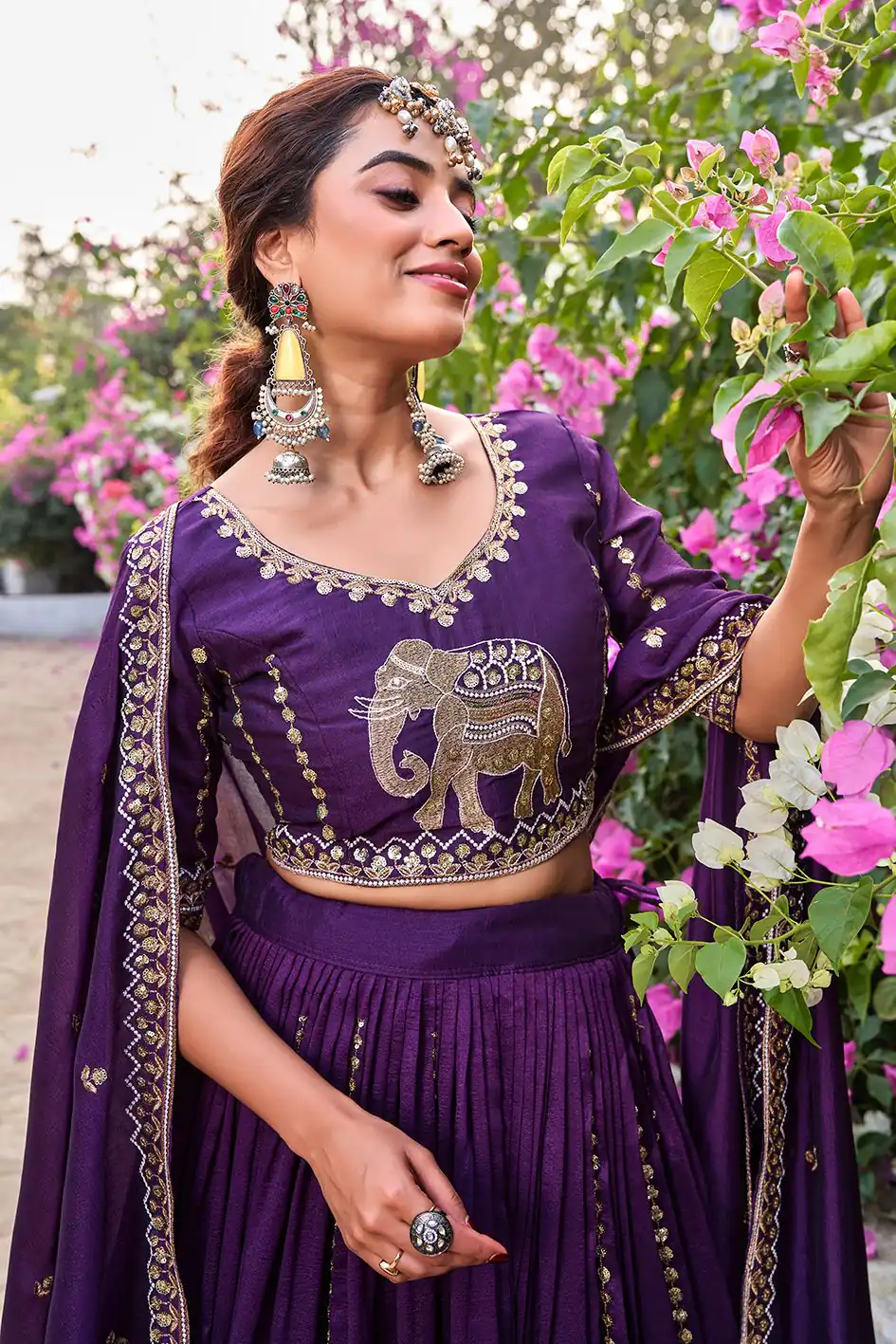 Ram 165 Dark Purple in Color Vichitra Silk Embroidery Work Lehenga Choli . Now at just ₹2599. Delivery 4-6 Working Days. Shop now. | Lehenga, Bollywood Lehenga, Creative Lehenga, Designer Lehenga, Embroidered Lehenga, Party Wear Lehenga