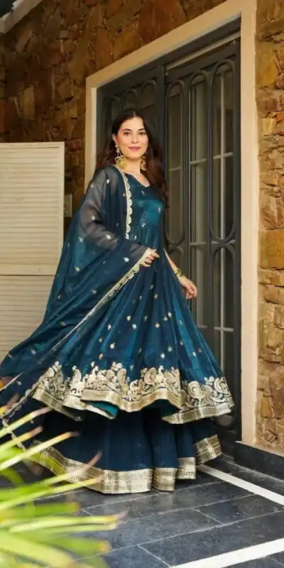 ZB 5055 Teal Embroidery Work Salwar Suit in Teal Gold Crazy. Available at ₹2449 only. Delivery 4-6 Working Days. Shop now. | Jump Suits, Salwar suit, Designer Suits, Casual Suits, Creative suits, Palazzo Suits, Party Wear Suits, Patiala Suits, Straight Suits