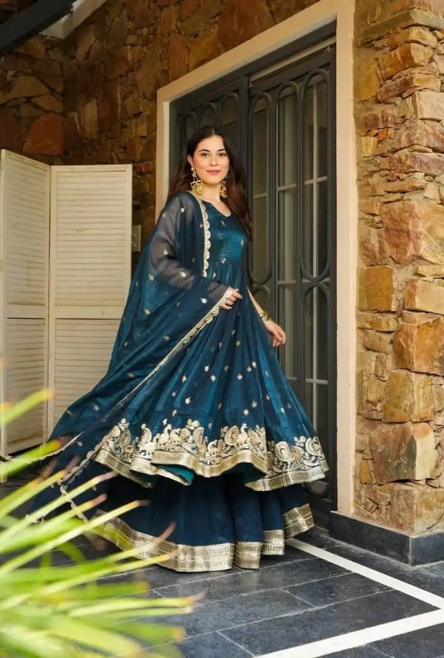 ZB 5055 Teal Embroidery Work Salwar Suit in Teal Gold Crazy. Available at ₹2449 only. Delivery 4-6 Working Days. Shop now. | Jump Suits, Salwar suit, Designer Suits, Casual Suits, Creative suits, Palazzo Suits, Party Wear Suits, Patiala Suits, Straight Suits