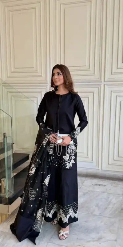 AD 202 Black in Color Natural Crepe Embroidery Work Salwar Suit . Affordable Price âš1849. Delivery 4-6 Working Days. Shop now. | Jump Suits, Salwar suit, Designer Suits, Casual Suits, Creative suits, Palazzo Suits, Party Wear Suits, Patiala Suits, Straight Suits