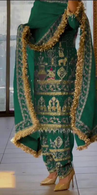 NF 1247 Green in Color Natural Crepe Embroidery Work Salwar Suit . Affordable Price ₹2599. Delivery 4-6 Working Days. Shop now. | Jump Suits, Salwar suit, Designer Suits, Casual Suits, Creative suits, Palazzo Suits, Party Wear Suits, Patiala Suits, Straight Suits