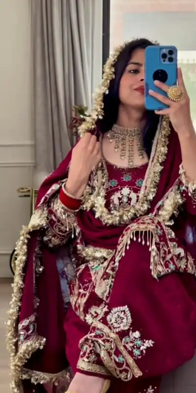 NF 1247 Maroon in Color Natural Crepe Embroidery Work Salwar Suit . Affordable Price ₹2599. Delivery 4-6 Working Days. Shop now. | Jump Suits, Salwar suit, Designer Suits, Casual Suits, Creative suits, Palazzo Suits, Party Wear Suits, Patiala Suits, Straight Suits