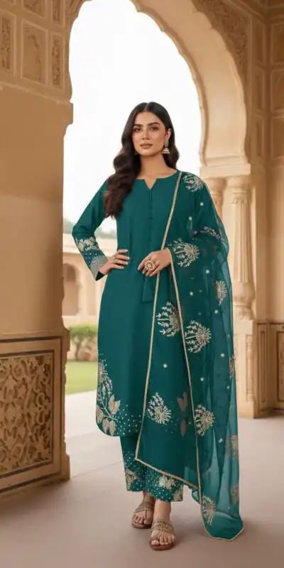 AD 202 Teal in Color Natural Crepe Embroidery Work Salwar Suit . Affordable Price âš1849. Delivery 4-6 Working Days. Shop now. | Jump Suits, Salwar suit, Designer Suits, Casual Suits, Creative suits, Palazzo Suits, Party Wear Suits, Patiala Suits, Straight Suits