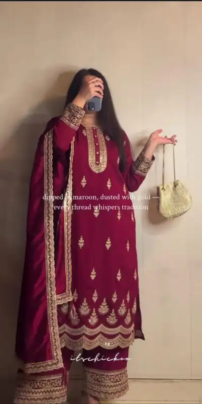MD 3038 Maroon Color Crep Salwar Suit Brown with Embroidery Work. Exclusive Offer ₹2099. Delivery 4-6 Working Days. Shop now. | Jump Suits, Salwar suit, Designer Suits, Casual Suits, Creative suits, Palazzo Suits, Party Wear Suits, Patiala Suits, Straight Suits