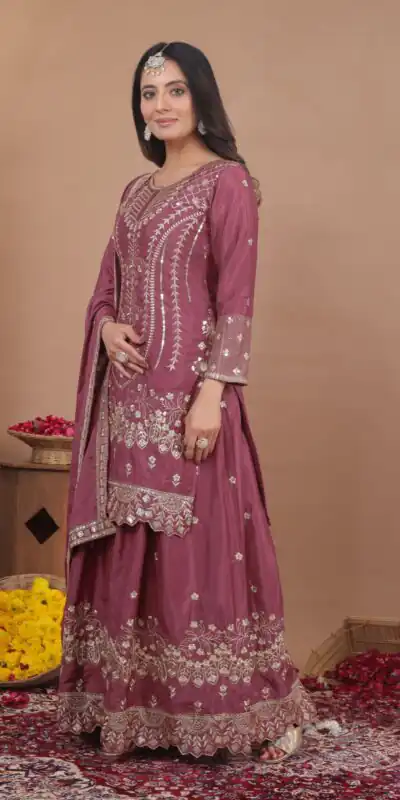 FE 128 Onion Natural Crep Salwar Suit Brown with Embroidery Work. Exclusive Offer ₹2449. Delivery 4-6 Working Days. Shop now. | Jump Suits, Salwar suit, Designer Suits, Casual Suits, Creative suits, Palazzo Suits, Party Wear Suits, Patiala Suits, Straight Suits