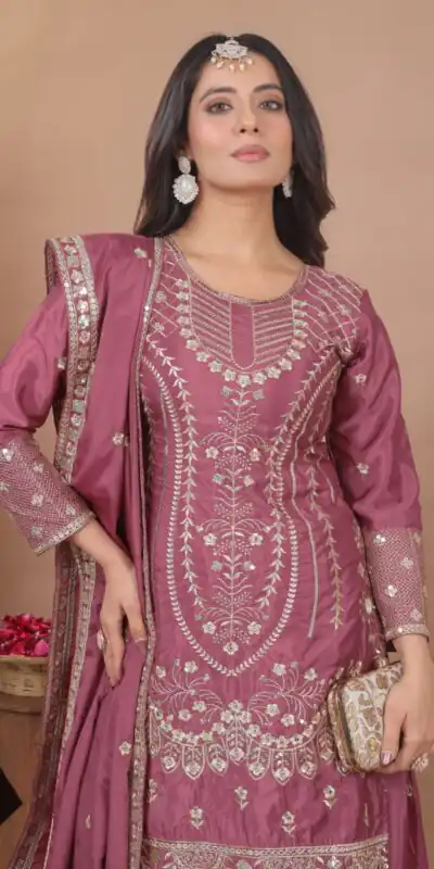 FE 128 Onion Natural Crep Salwar Suit Brown with Embroidery Work. Exclusive Offer ₹2449. Delivery 4-6 Working Days. Shop now. | Jump Suits, Salwar suit, Designer Suits, Casual Suits, Creative suits, Palazzo Suits, Party Wear Suits, Patiala Suits, Straight Suits