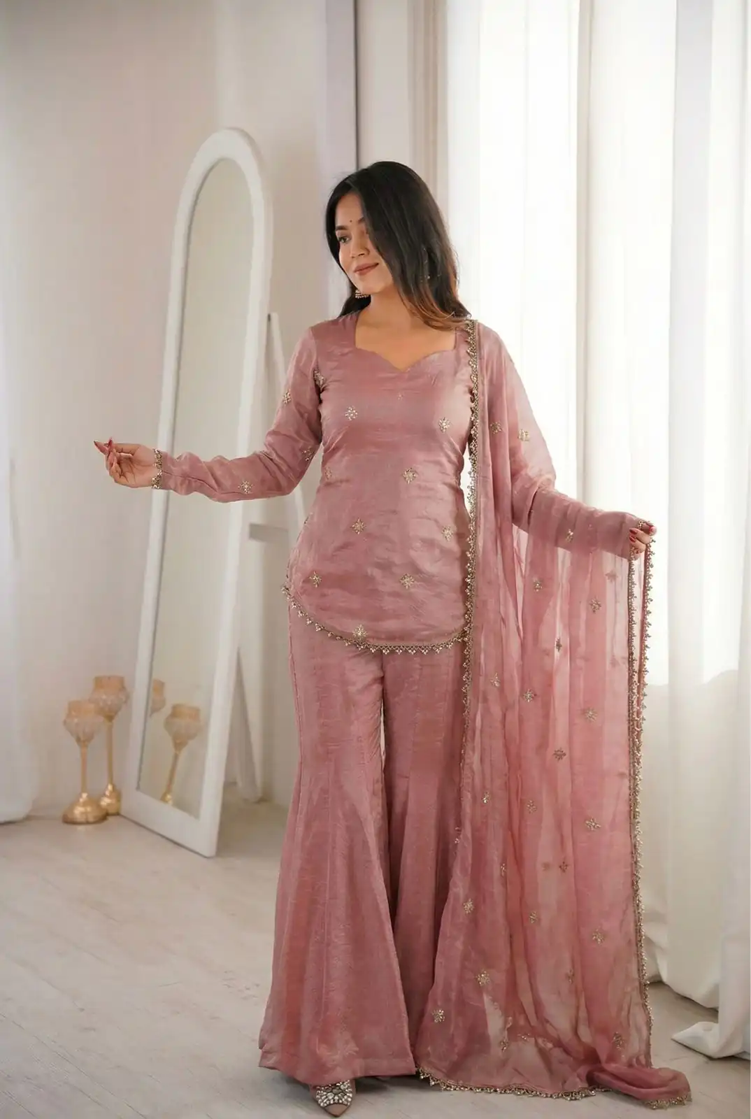 ZSR 3159 Peach Fendy Silk Salwar Suitwith Embroidery Work & Lace Work. Now at just ₹2049. Delivery 4-6 Working Days. Shop now. | Jump Suits, Salwar suit, Designer Suits, Casual Suits, Creative suits, Palazzo Suits, Party Wear Suits, Patiala Suits, Straight Suits