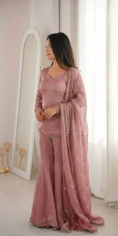 ZSR 3159 Peach Fendy Silk Salwar Suitwith Embroidery Work & Lace Work. Now at just ₹2049. Delivery 4-6 Working Days. Shop now. | Jump Suits, Salwar suit, Designer Suits, Casual Suits, Creative suits, Palazzo Suits, Party Wear Suits, Patiala Suits, Straight Suits