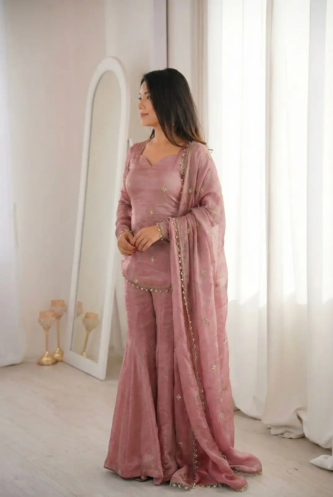 ZSR 3159 Peach Fendy Silk Salwar Suitwith Embroidery Work & Lace Work. Now at just ₹2049. Delivery 4-6 Working Days. Shop now. | Jump Suits, Salwar suit, Designer Suits, Casual Suits, Creative suits, Palazzo Suits, Party Wear Suits, Patiala Suits, Straight Suits