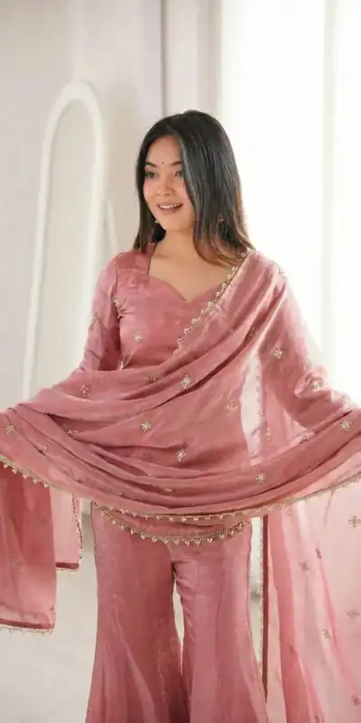 ZSR 3159 Peach Fendy Silk Salwar Suitwith Embroidery Work & Lace Work. Now at just ₹2049. Delivery 4-6 Working Days. Shop now. | Jump Suits, Salwar suit, Designer Suits, Casual Suits, Creative suits, Palazzo Suits, Party Wear Suits, Patiala Suits, Straight Suits