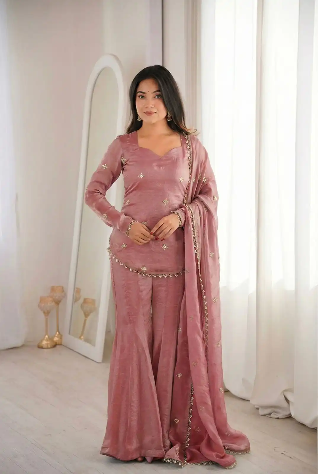 ZSR 3159 Peach Fendy Silk Salwar Suitwith Embroidery Work & Lace Work. Now at just ₹2049. Delivery 4-6 Working Days. Shop now. | Jump Suits, Salwar suit, Designer Suits, Casual Suits, Creative suits, Palazzo Suits, Party Wear Suits, Patiala Suits, Straight Suits