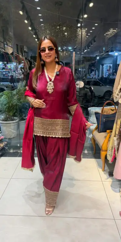 ZSR 3164 Red Fendy Silk Salwar Suitwith Embroidery Work & Lace Work. Now at just ₹2099. Delivery 4-6 Working Days. Shop now. | Jump Suits, Salwar suit, Designer Suits, Casual Suits, Creative suits, Palazzo Suits, Party Wear Suits, Patiala Suits, Straight Suits