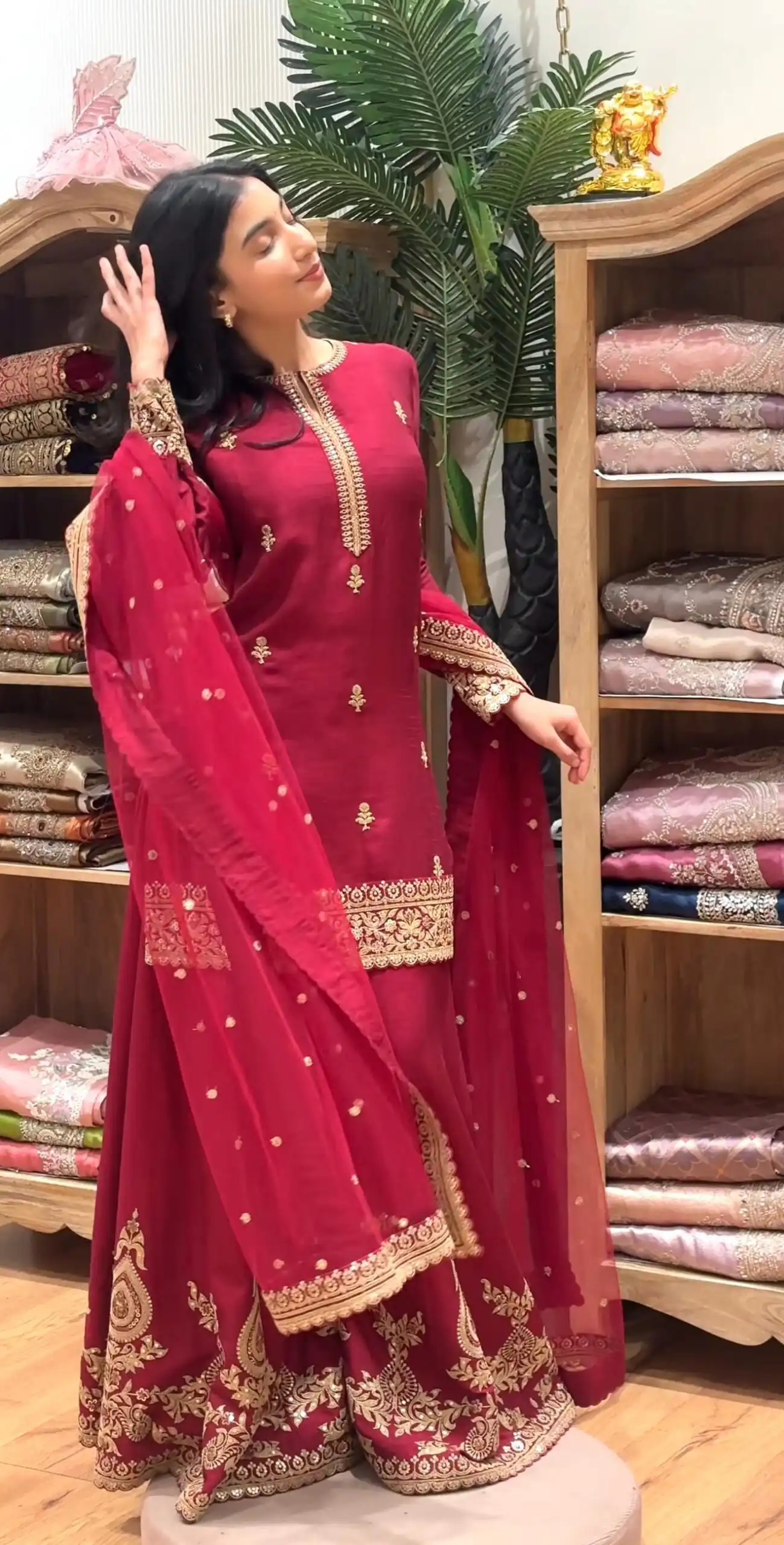 MF 501 Red Natural Crep Salwar Suit Brown with Embroidery Work. Exclusive Offer ₹2549. Delivery 4-6 Working Days. Shop now. | Jump Suits, Salwar suit, Designer Suits, Casual Suits, Creative suits, Palazzo Suits, Party Wear Suits, Patiala Suits, Straight Suits