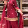 MF 501 Red Natural Crep Salwar Suit Brown with Embroidery Work. Exclusive Offer ₹2549. Delivery 4-6 Working Days. Shop now. | Jump Suits, Salwar suit, Designer Suits, Casual Suits, Creative suits, Palazzo Suits, Party Wear Suits, Patiala Suits, Straight Suits