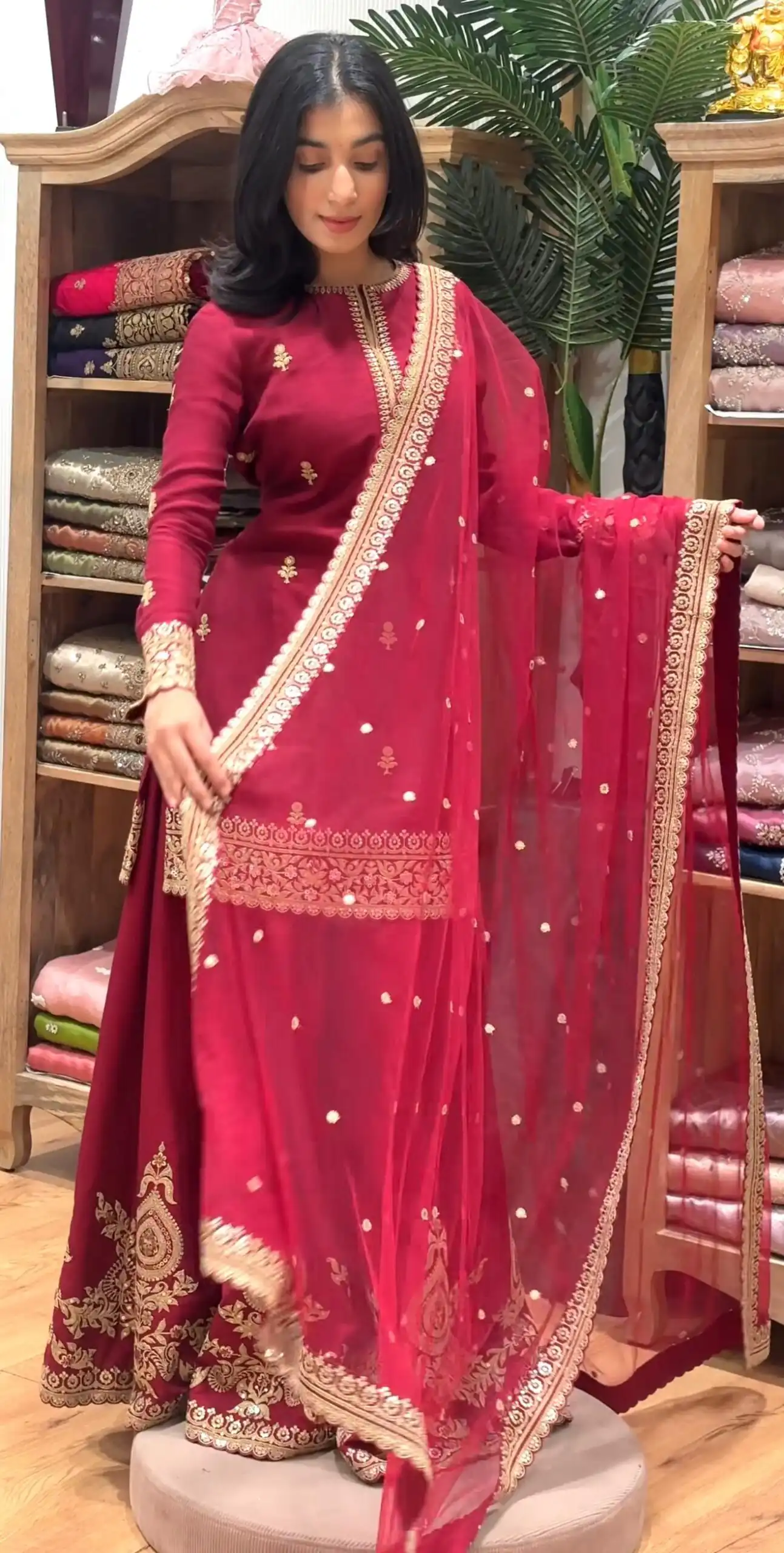 MF 501 Red Natural Crep Salwar Suit Brown with Embroidery Work. Exclusive Offer ₹2549. Delivery 4-6 Working Days. Shop now. | Jump Suits, Salwar suit, Designer Suits, Casual Suits, Creative suits, Palazzo Suits, Party Wear Suits, Patiala Suits, Straight Suits