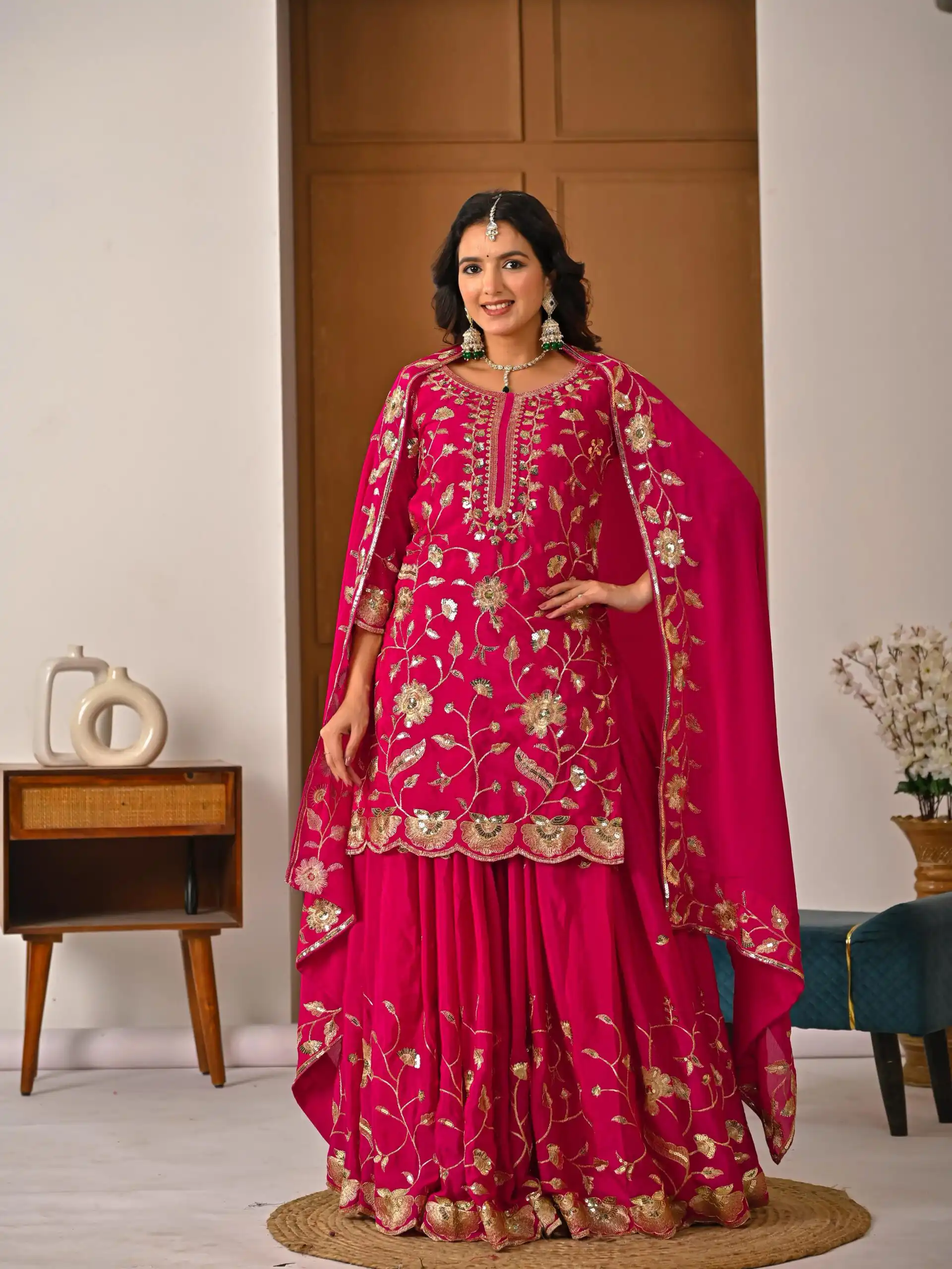 MD 3057 Pink Chinon Silk Salwar Suit with Embroidery Work & Lace Work. Affordable Price ₹2149. Delivery 4-6 Working Days. Shop now. | Jump Suits, Salwar suit, Designer Suits, Casual Suits, Creative suits, Palazzo Suits, Party Wear Suits, Patiala Suits, Straight Suits