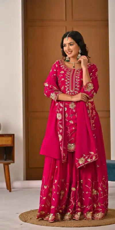 MD 3057 Pink Chinon Silk Salwar Suit with Embroidery Work & Lace Work. Affordable Price ₹2149. Delivery 4-6 Working Days. Shop now. | Jump Suits, Salwar suit, Designer Suits, Casual Suits, Creative suits, Palazzo Suits, Party Wear Suits, Patiala Suits, Straight Suits