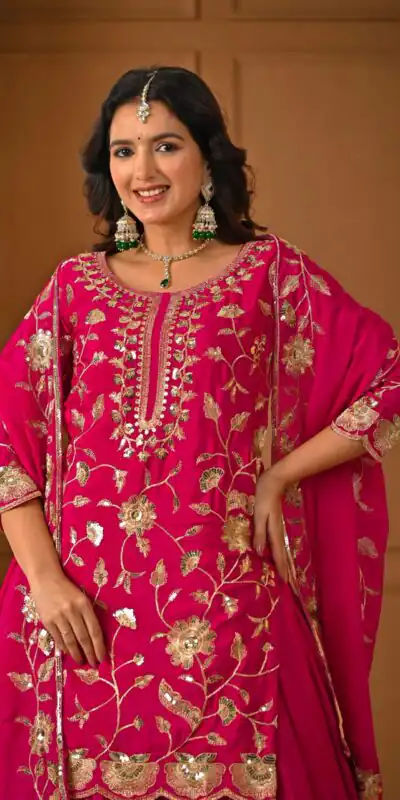 MD 3057 Pink Chinon Silk Salwar Suit with Embroidery Work & Lace Work. Affordable Price ₹2149. Delivery 4-6 Working Days. Shop now. | Jump Suits, Salwar suit, Designer Suits, Casual Suits, Creative suits, Palazzo Suits, Party Wear Suits, Patiala Suits, Straight Suits