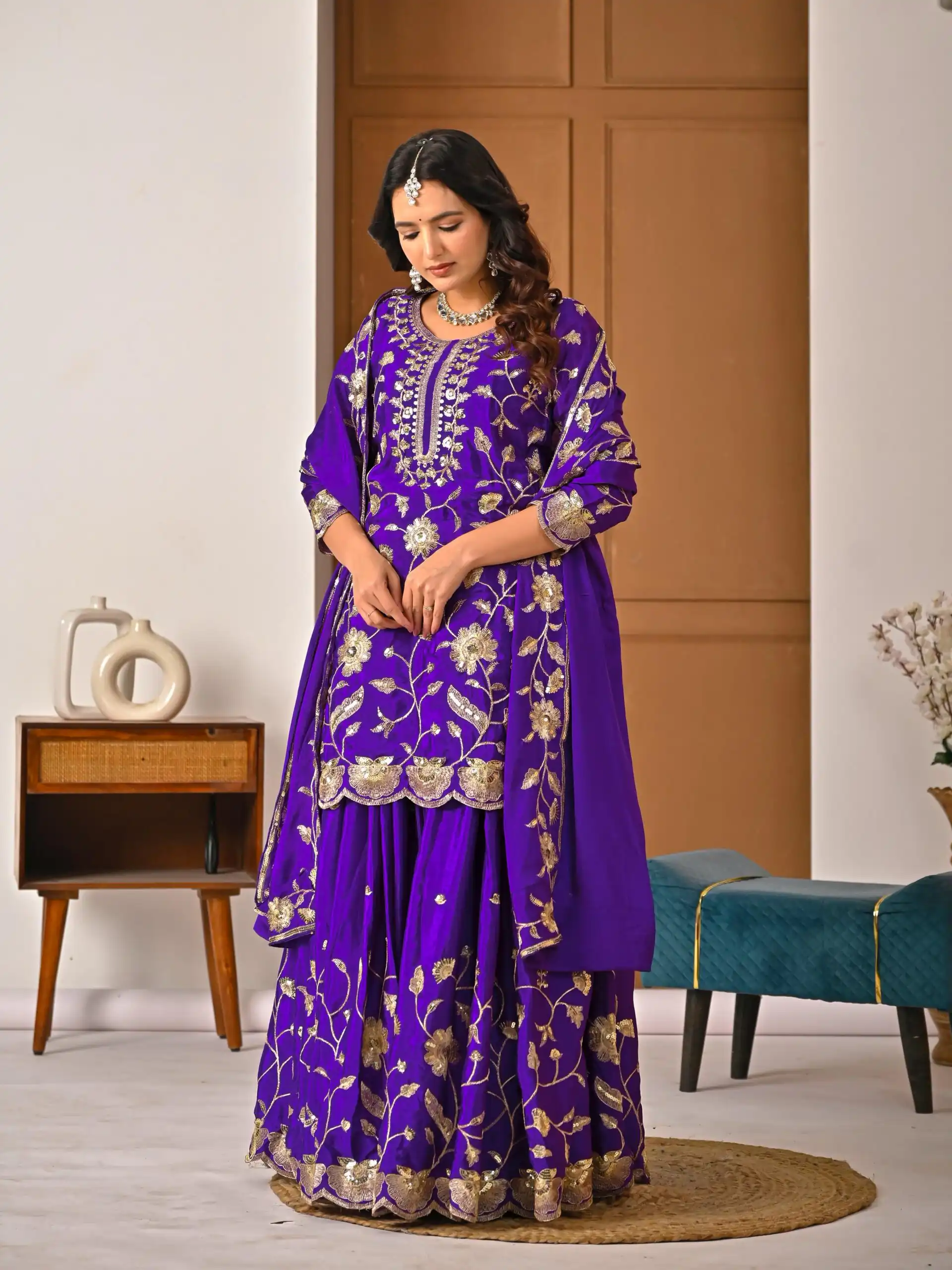 MD 3057 Purple Chinon Silk Salwar Suit with Embroidery Work & Lace Work. Affordable Price ₹2149. Delivery 4-6 Working Days. Shop now. | Jump Suits, Salwar suit, Designer Suits, Casual Suits, Creative suits, Palazzo Suits, Party Wear Suits, Patiala Suits, Straight Suits