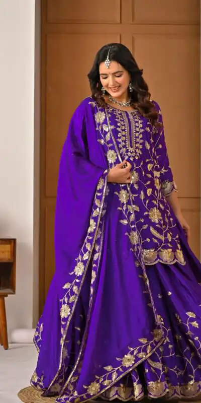 MD 3057 Purple Chinon Silk Salwar Suit with Embroidery Work & Lace Work. Affordable Price ₹2149. Delivery 4-6 Working Days. Shop now. | Jump Suits, Salwar suit, Designer Suits, Casual Suits, Creative suits, Palazzo Suits, Party Wear Suits, Patiala Suits, Straight Suits