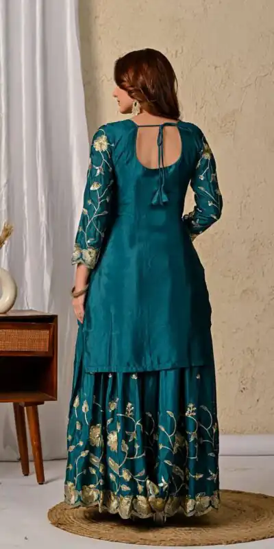 MD 3057 Teal Chinon Silk Salwar Suit with Embroidery Work & Lace Work. Affordable Price ₹2149. Delivery 4-6 Working Days. Shop now. | Jump Suits, Salwar suit, Designer Suits, Casual Suits, Creative suits, Palazzo Suits, Party Wear Suits, Patiala Suits, Straight Suits